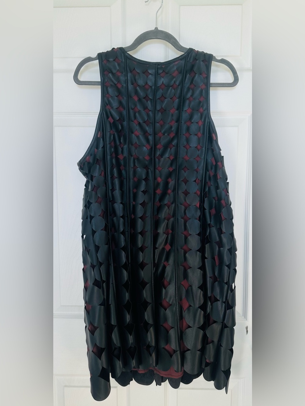 Maeve Black Cutout Overlay Tank with Burgundy Lining - Picture 2 of 2